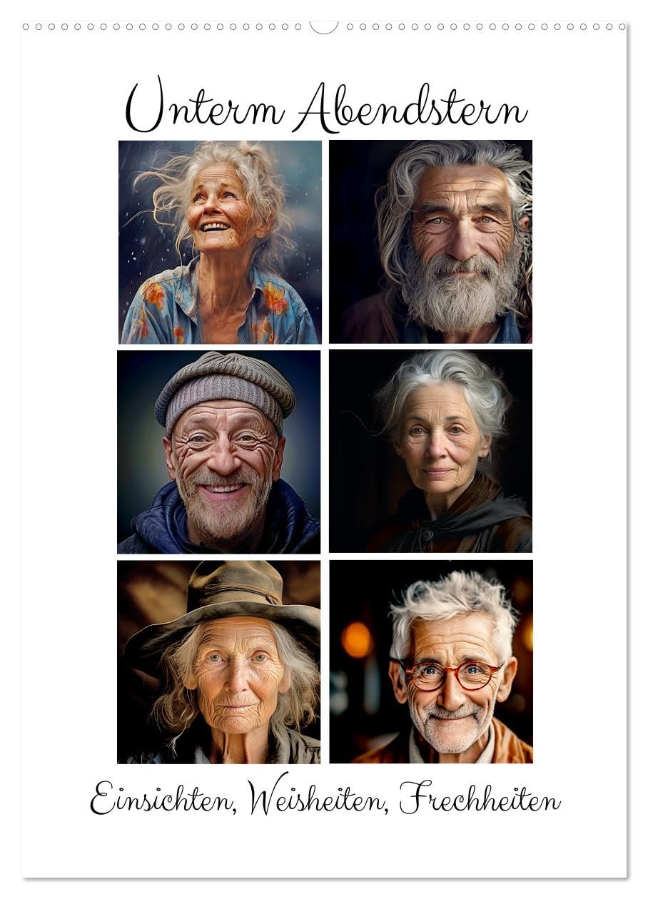 Unterm Abendstern (Wandkalender 2026 DIN A2 hoch), CALVENDO Monatskalender: Portraits und Einsichten über das Älterwerden (CALVENDO Menschen)