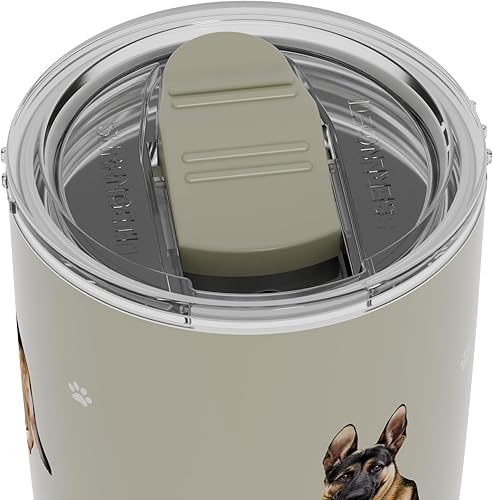 Miniatura 5 de SERENGETI German Shepherd - Vaso aislado al vacío de acero inoxidable con tapa a prueba de derrames, impresión 3D, taza de viaje aislada para