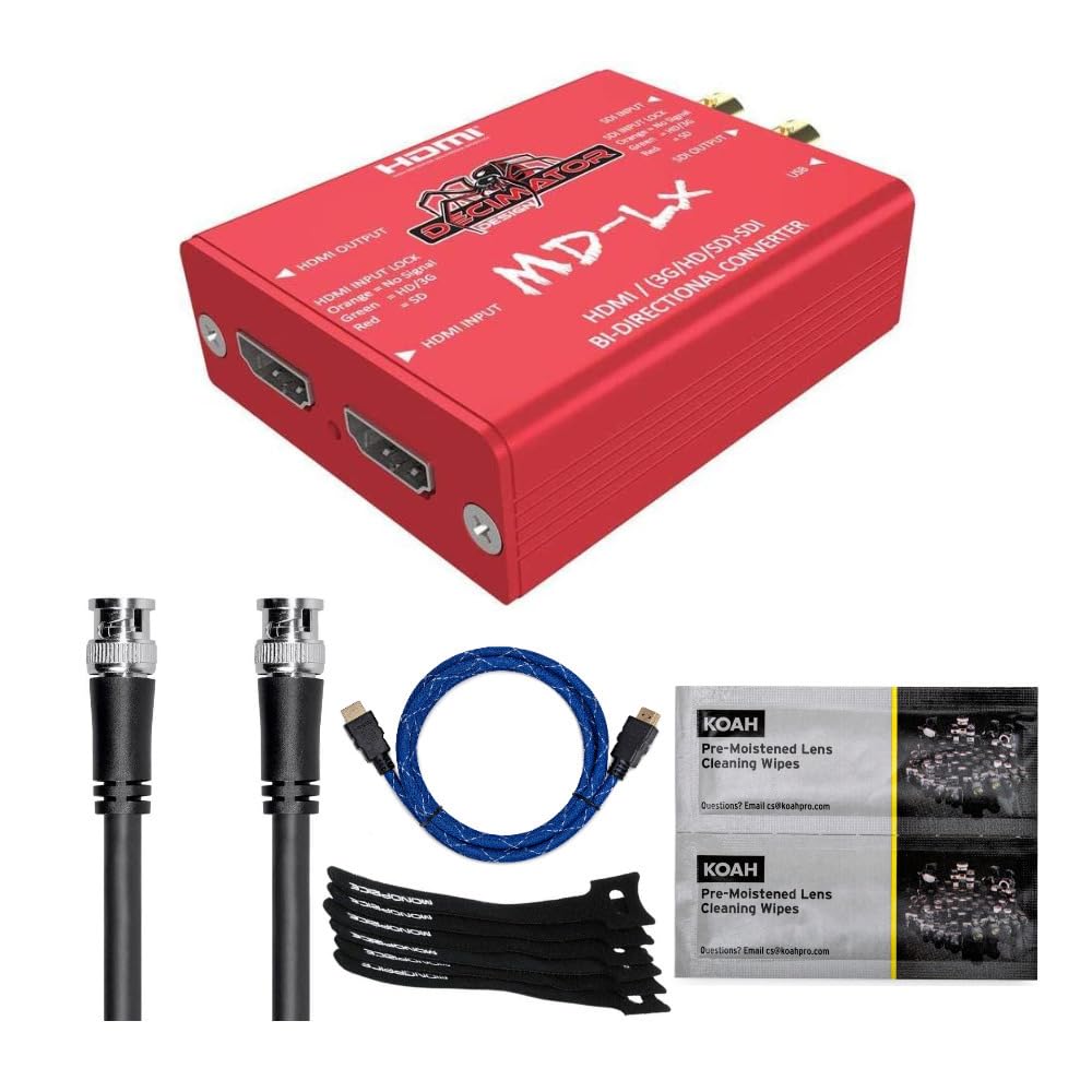 Decimator MD-LX HDMI/SDI - Convertidor bidireccional | HDMI y 3g y HD y SD-Sdi I y O, hasta 1080p60, alimentado por USB, incluye fuente de alimentación y cable USB