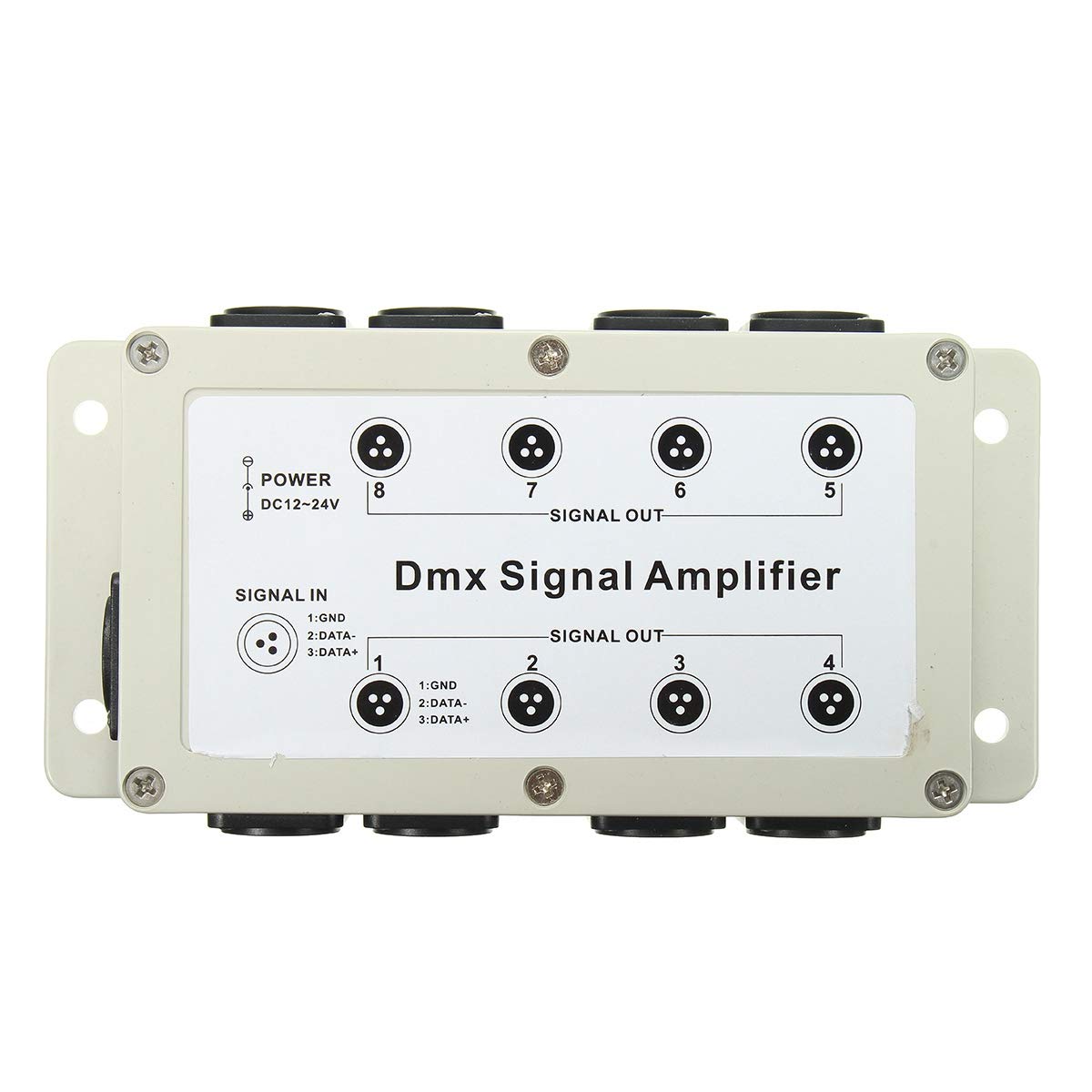 Dc12-24V Salida De 8 Canales DMX Dmx512 Led Controlador Amplificador De Se？al Divisor Distribuidor De Equipos para El Hogar
