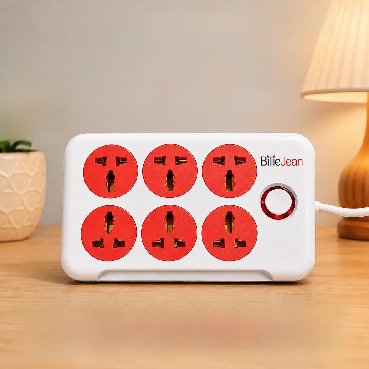 BillieJean 6 Way Multi Power Socket with Overload Protection | 6 Universal Sockets, Illuminated Power Switch, ABS Material, For Home & Office, Surge Protection-image-45