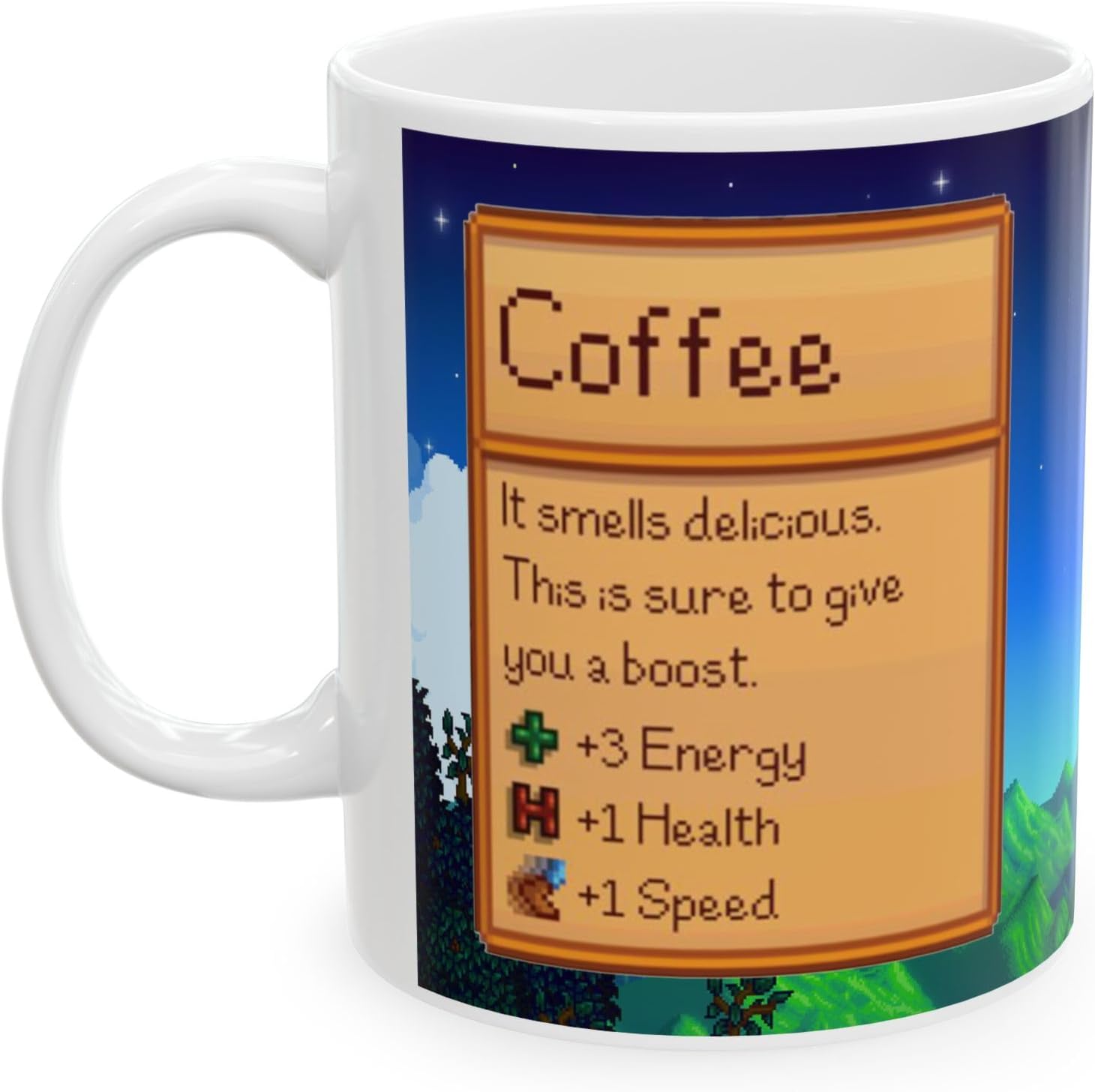 Creator's Cove Stardew Valley Game Coffee Mug Drink, Gift for Video Game Lover Farm Adventure Gaming Cup For Family Friends (White, 11oz)