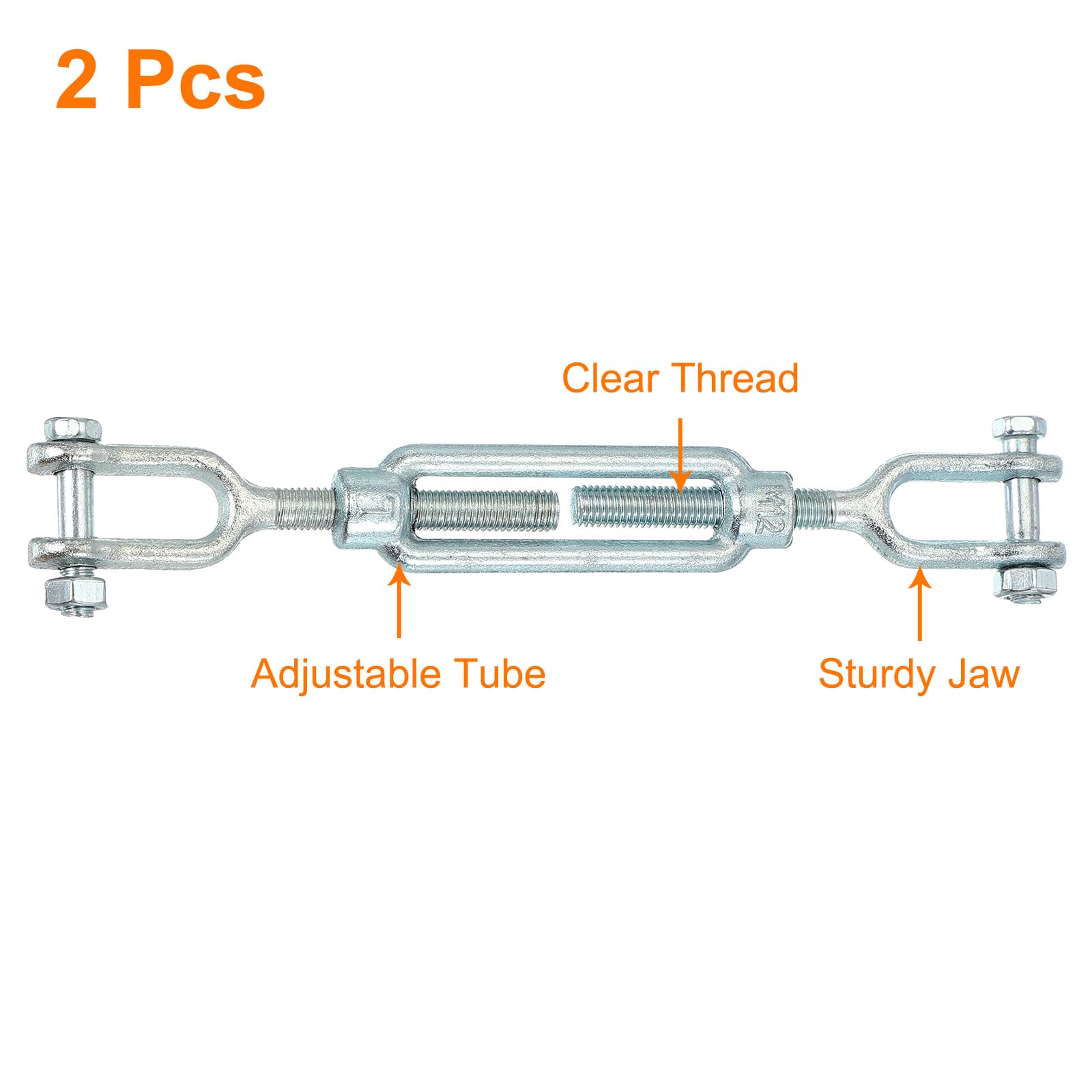 QUARKZMAN 2 Piezas M12(1/2") Tensores De Cable De Acero Galvanizado
