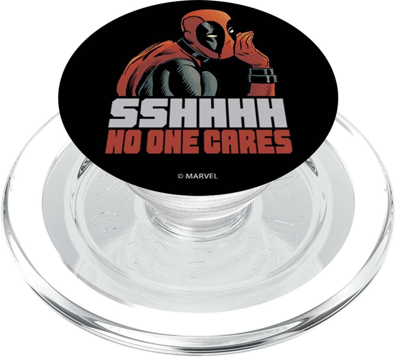 Marvel Deadpool Shhh No One Cares Whisper PopSockets PopGrip for MagSafe