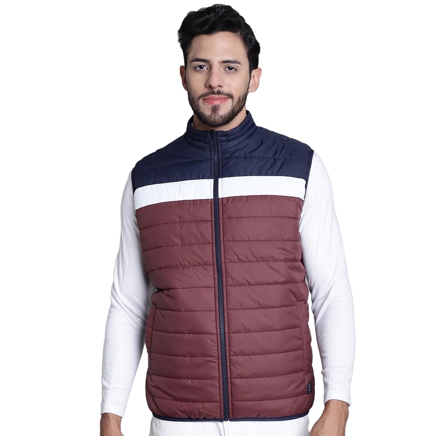 cantabil Colorblocked Wine Sleeveless Mock Collar Regular Fit Mens Reversible Casual Jacket | Casual Reversible Winter Jackets for Men | Mens Jackets for Winter Wear (P_MJKT00162_WINE)-picture-35