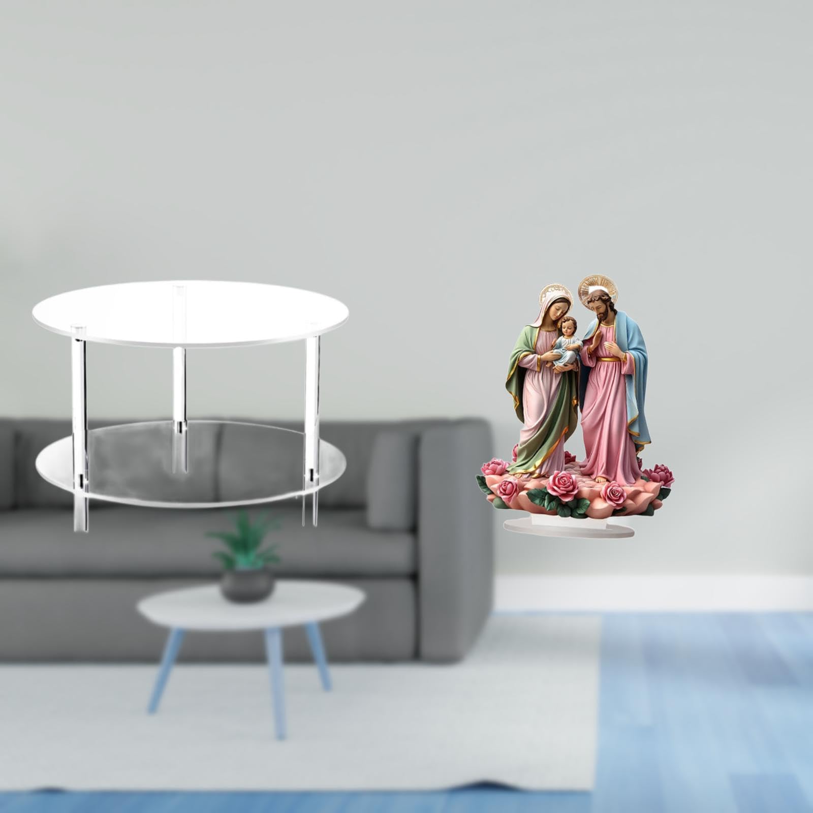 Enakshi® Acrylic Compact Side Table for Living Room and Bathroom with Easy Assembly and Unique Desktop Decor Gift for Holiday Home|Home & Garden | Furniture | Tables-image-7