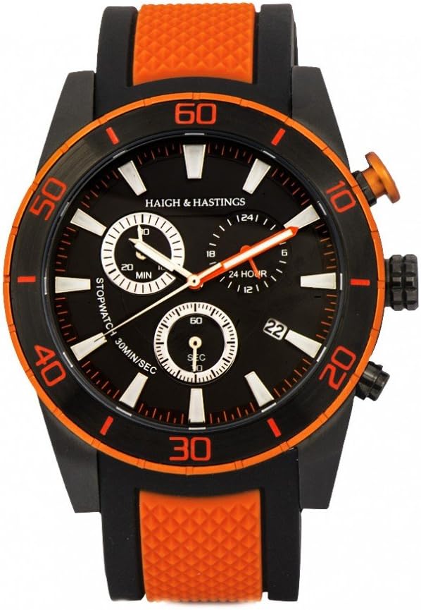 Stylish, High Performance Sports Watch by Haigh and Hastings: Sunset Orange