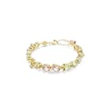 Gema Tennis bracelet, Mixed cuts, Multicolored, Gold-tone finish