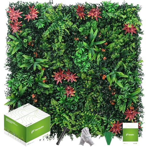 Grass Wall Panels 12 Pack 20'x20', Artificial Hedge Greenery Wall Backdrop, Plant Wall, UV Protected Privacy Fence Screen, Green Wall Decor for Outdoor Indoor Wedding Décor