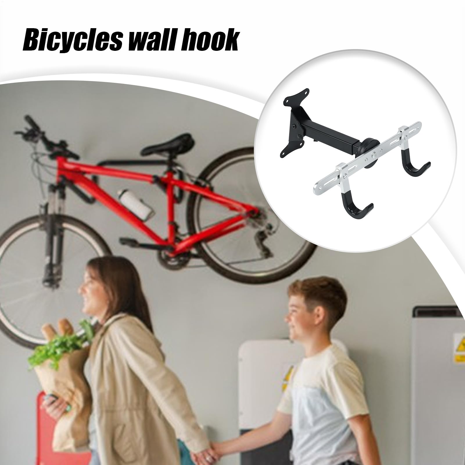 Supporto da parete per bicicletta, regolabile, resistente organizer | Supporto verticale da parete per bicicletta, per interni, officina, garage, organizzazione, visualizzazione salvaspazio