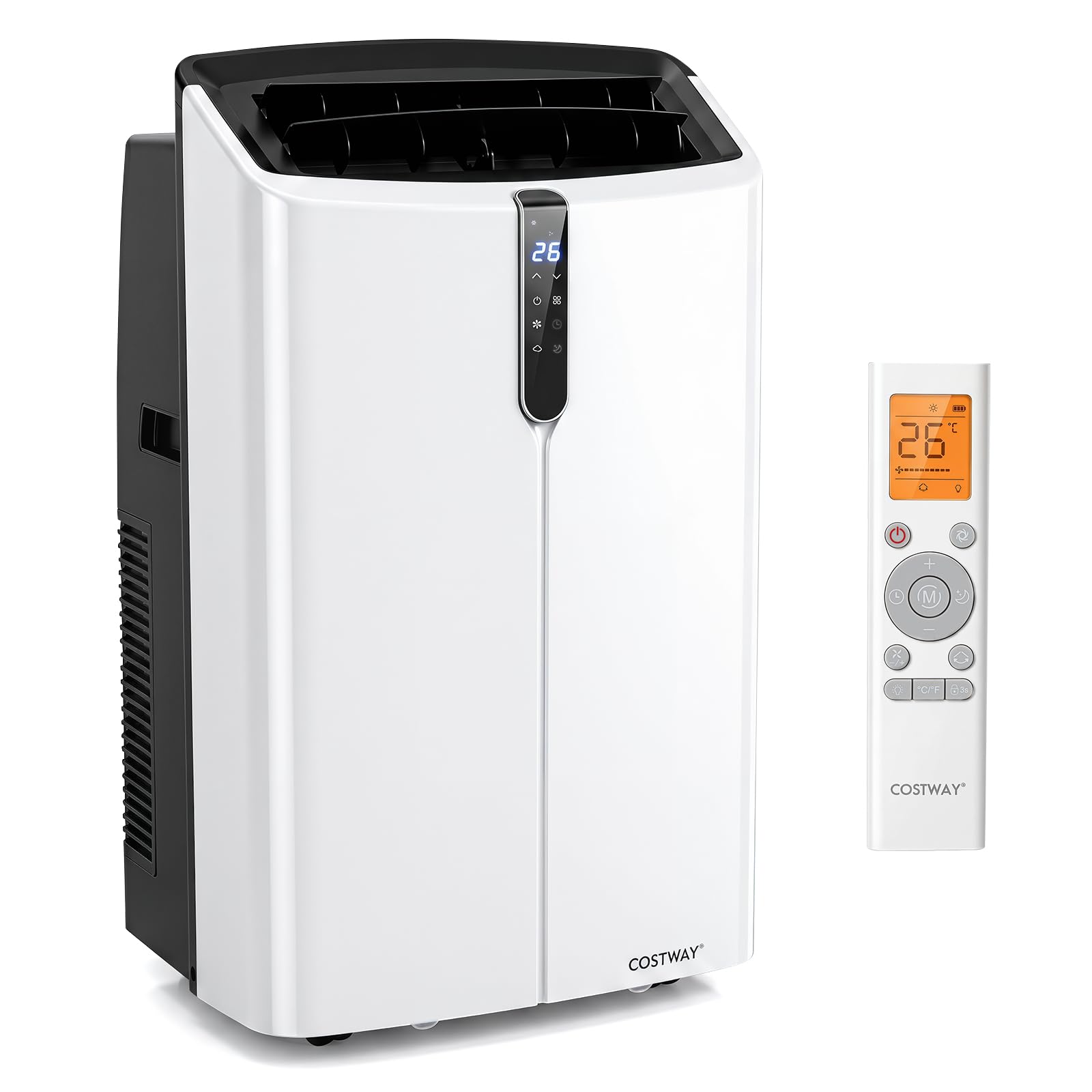 COSTWAY 12000 BTU Klimaanlage mobil mit Abluftschlauch & Fernbedienung/Wifi | Klimagerät mobil mit Kühlung, Heizung, Entfeuchtung, Ventilator & Schlafmodus, Air Conditioner leise, Kühlgerät 3,5kW