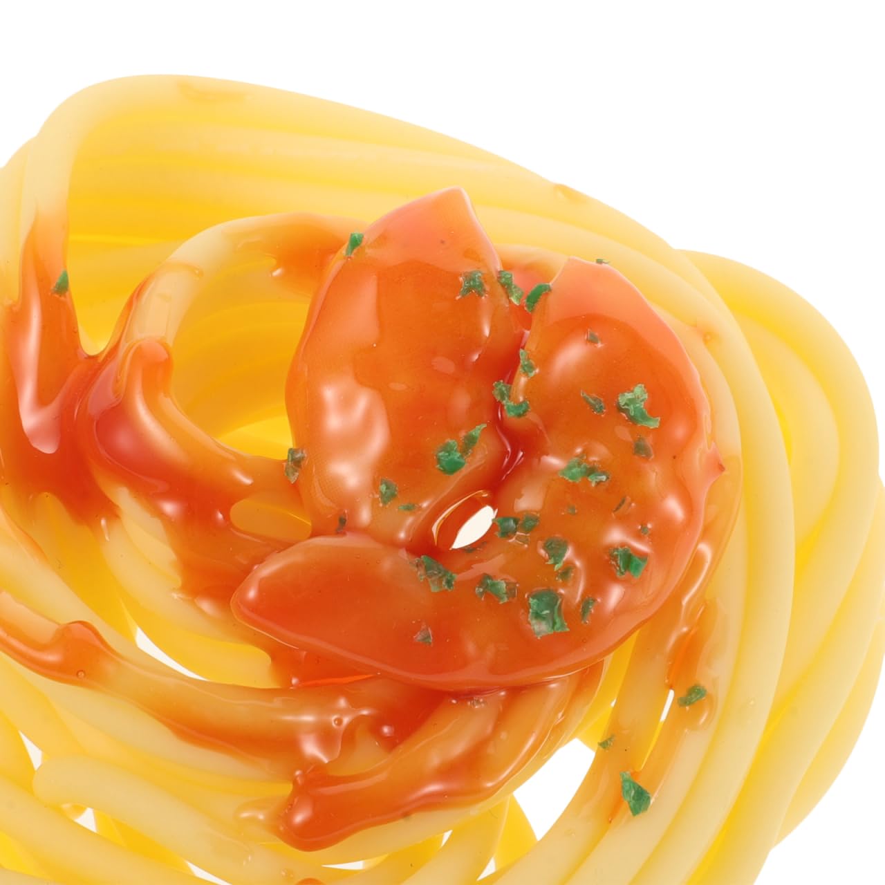 Supvox 2 pezzi di spaghetti modello con gamberetti realistici per pasta artificiale per ristorante, durevole, finto cibo, versatile come decorazione da tavolo fotografica