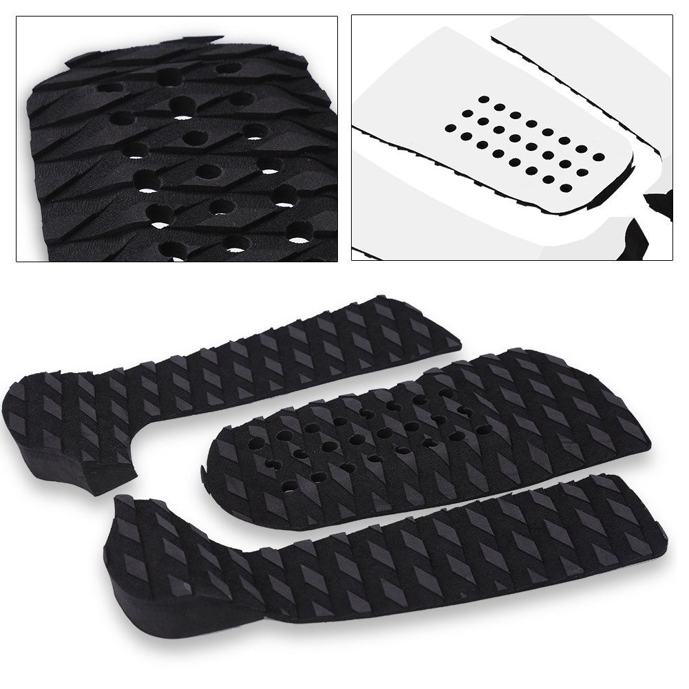 Pad Surf Grip,Pad Surf,Pad Surf,Surfboard Traction Pad Antidérapant Traction Pad Tailpad Deck Grip Front Deck Pads Repment Pour La Planche De Surf Ou Le Skimboard(Noir)