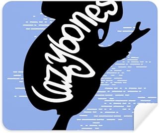 Black Sloth Animal Outline Natural Cleaning Cloth Screen Cleaner 2pcs Suede Fabric