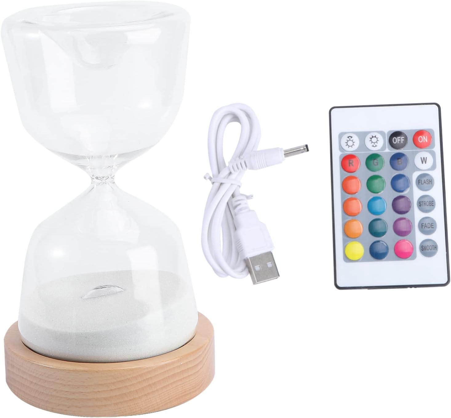 DOITOOL 1set Sand Clock Night Light USB Rechargeable Dimmable Desk Lamp for Timer Fun Decorative Light for Bedroom and Relaxation