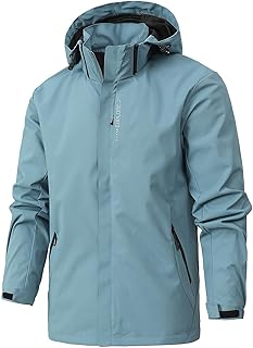 MOKBAY Rain Jackets for Men Waterproof with Hood Rain Jacket Breathable Lightweight Raincoat Hiking Camping
