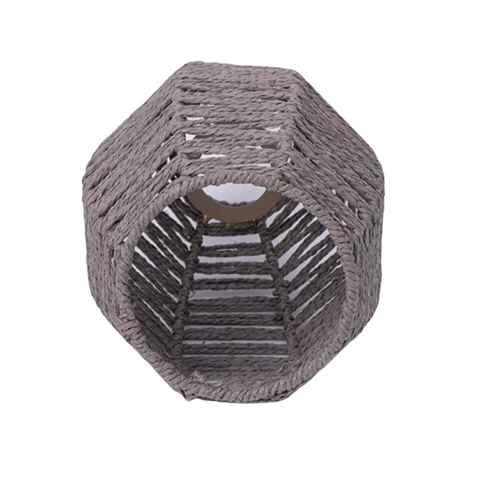 Hsioluted Xh22014 Gray Imitation Rattan Lampshade Hand Weaved Rope Chandelier Lampshade Hanging Light Covers Bedroom Living Room Decoration Hand Weaved Chandelier