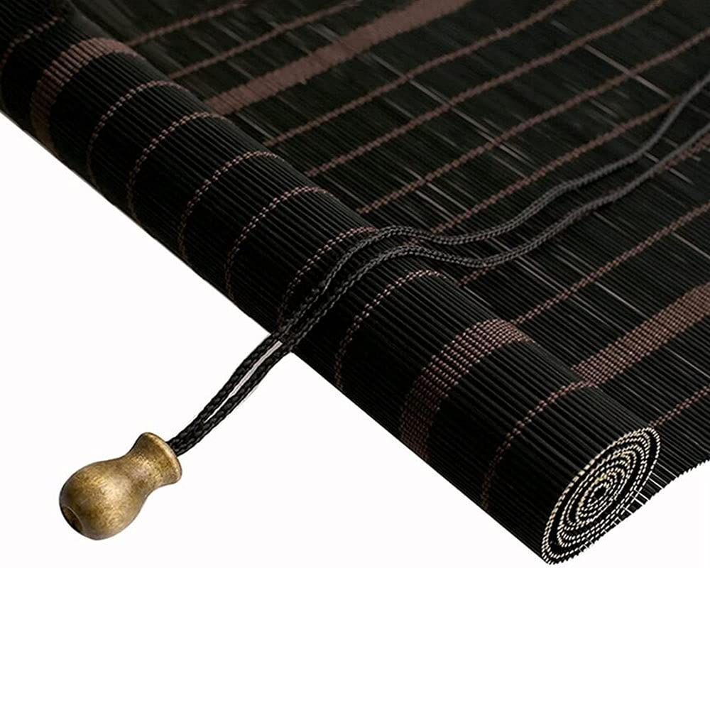 XIAOLIN Czarna Roleta Okienna Bambusowa,Dekoracja Retro Rolety Rzymskie,Okno Żaluzjowe Home Garden,Ochrona Prywatności! (Color : Clear, Size : W105xL110cm)