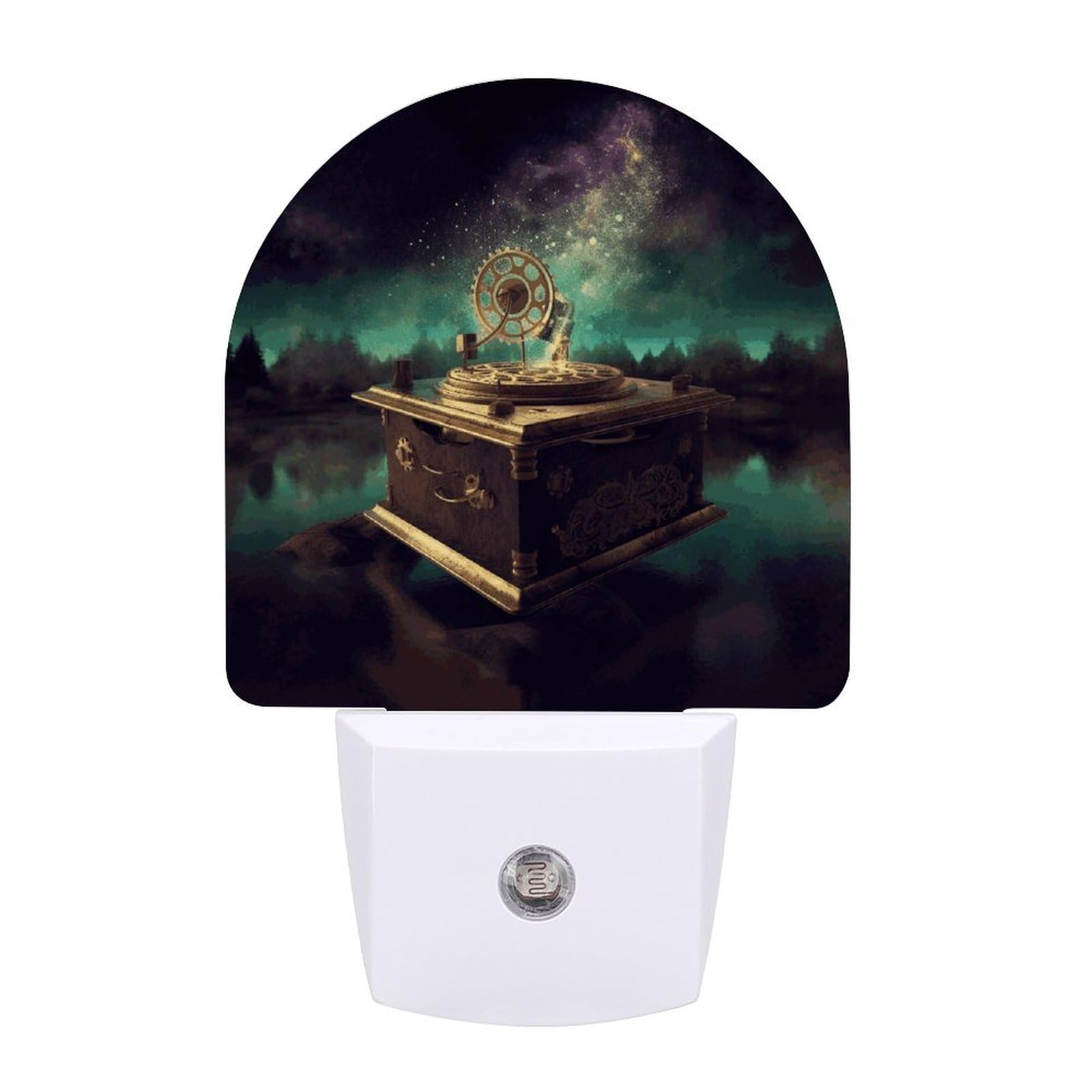FekiLoot - LED Night Lights for Wall Decor, Ambient Lighting with Light Sensors, Soft Night Light for Sleeping, Warm Automatic Sleep Music Box, Night Light for Adults
