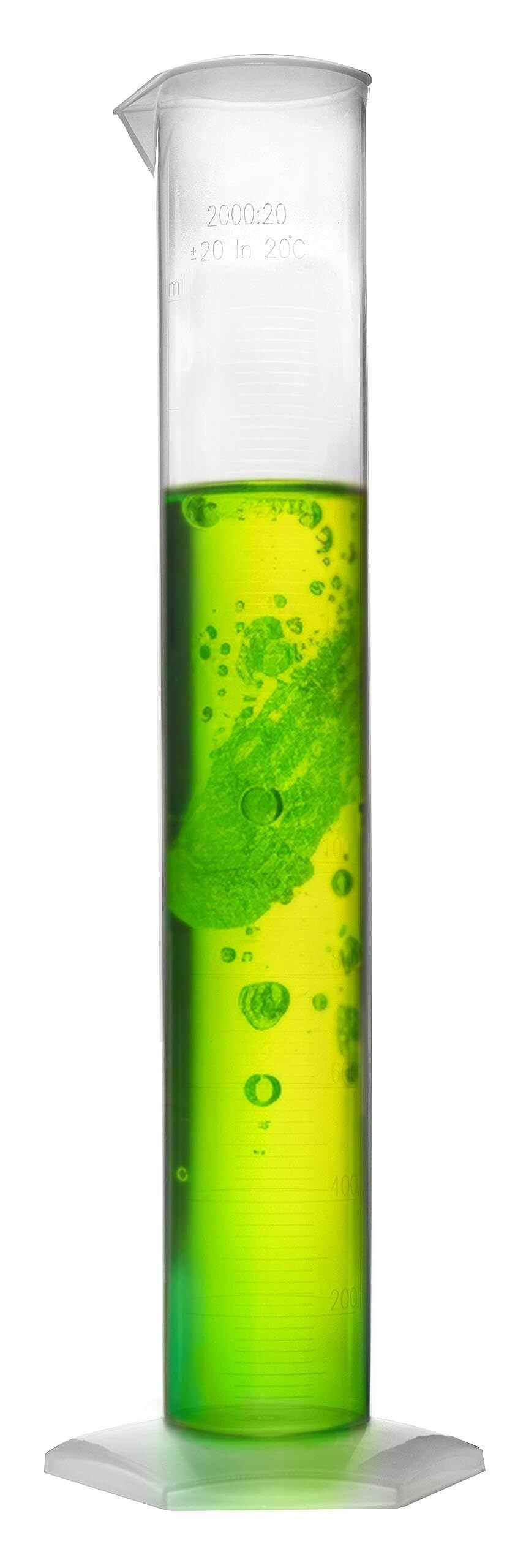 Probeta de Laboratorio para Ciencias, Probeta Graduada Polipropileno Base Octagonal Clase B 10ml-2000ml(50 ml)