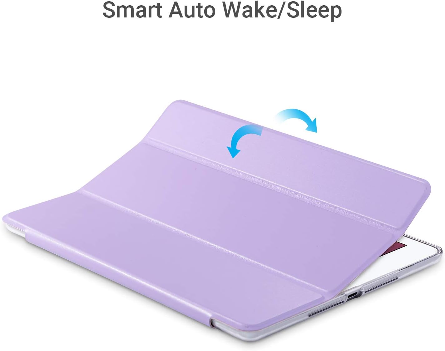 ULAK iPad 6th 5th Generation Case, Slim Trifold Lightweight iPad 9.7 2018/2017 Cases Smart Case Stand Auto Sleep/Wake Hard Back Clear Polka Dot Cover for iPad 9.7 iPad 5th 6th Generation, Lavender