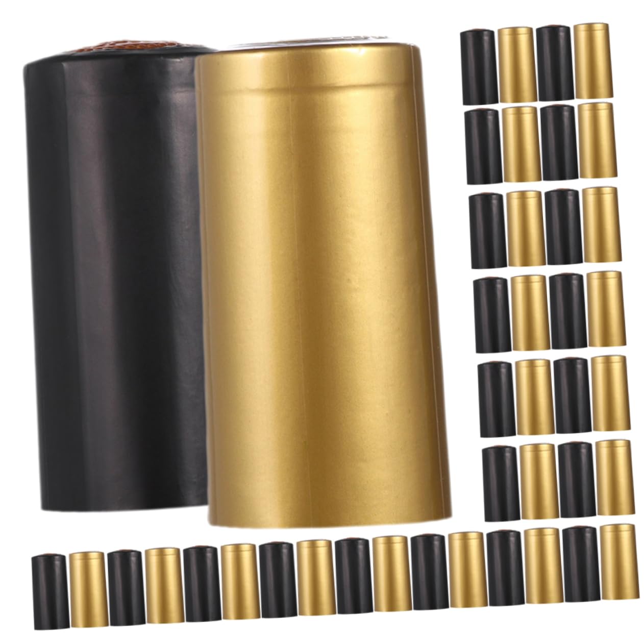 HAWILLOSCH 3sets Gold Bottle Shrink Wrap Black Capsule for Wine Bottle Heat Preserving Wine Sealing Caps 200pcs*3