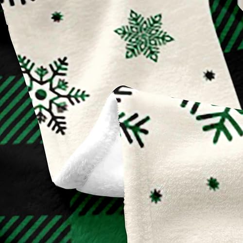 Miniatura 4 de Erosebridal Manta de Navidad, manta de copos de nieve de invierno con destellos de ensueño de 40 x 50, manta geométrica de lana cuadriculada