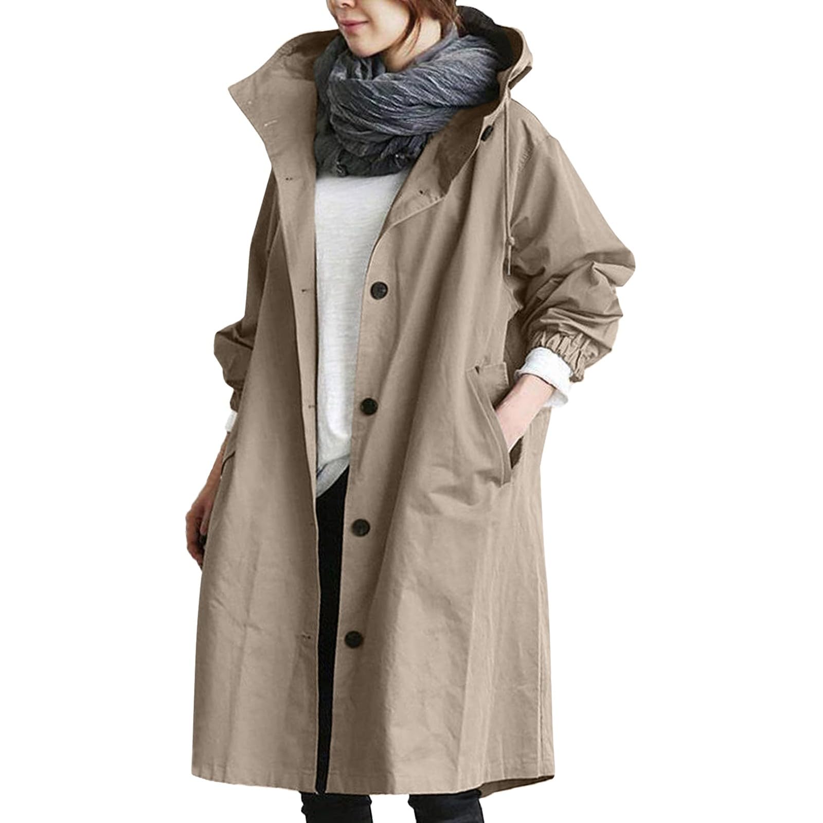 Generisch 2026 Lockerer, bequemer Kapuzenmantel, Oberbekleidung, eleganter Damen-Windbreaker, wilder Winter-Damenmantel