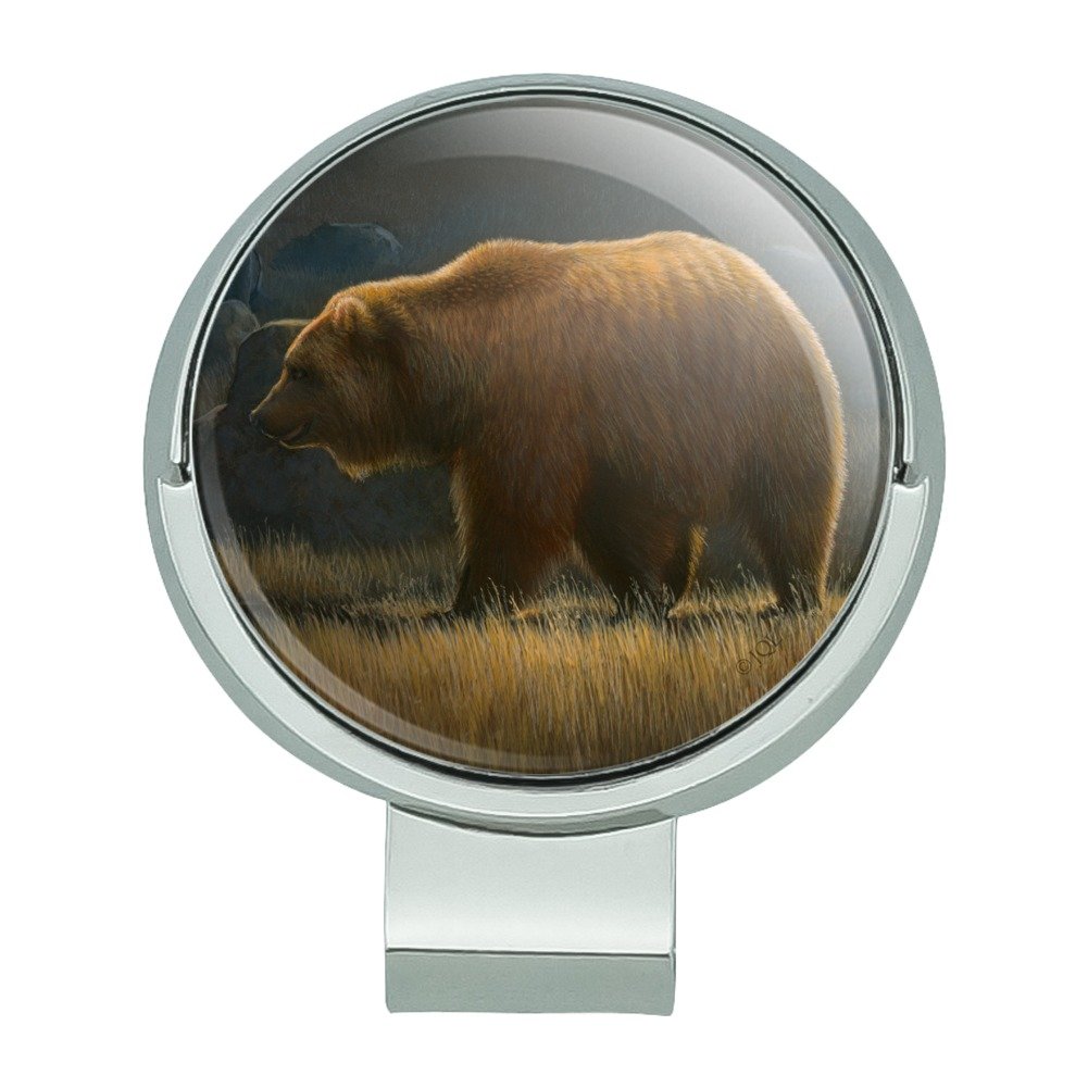 GRAPHICS & MORE Wandering Grizzly Bear Golf Hat Clip with Magnetic Ball Marker