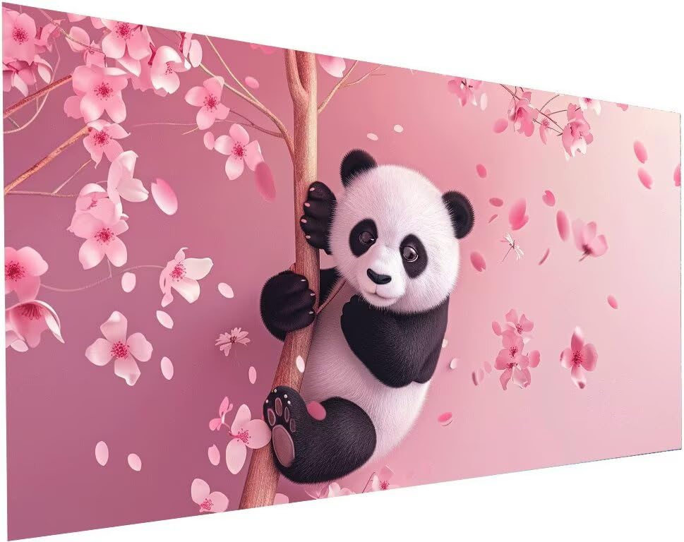 Broderie diamant kit fleur et panda avec accessoires de pose haute précision
