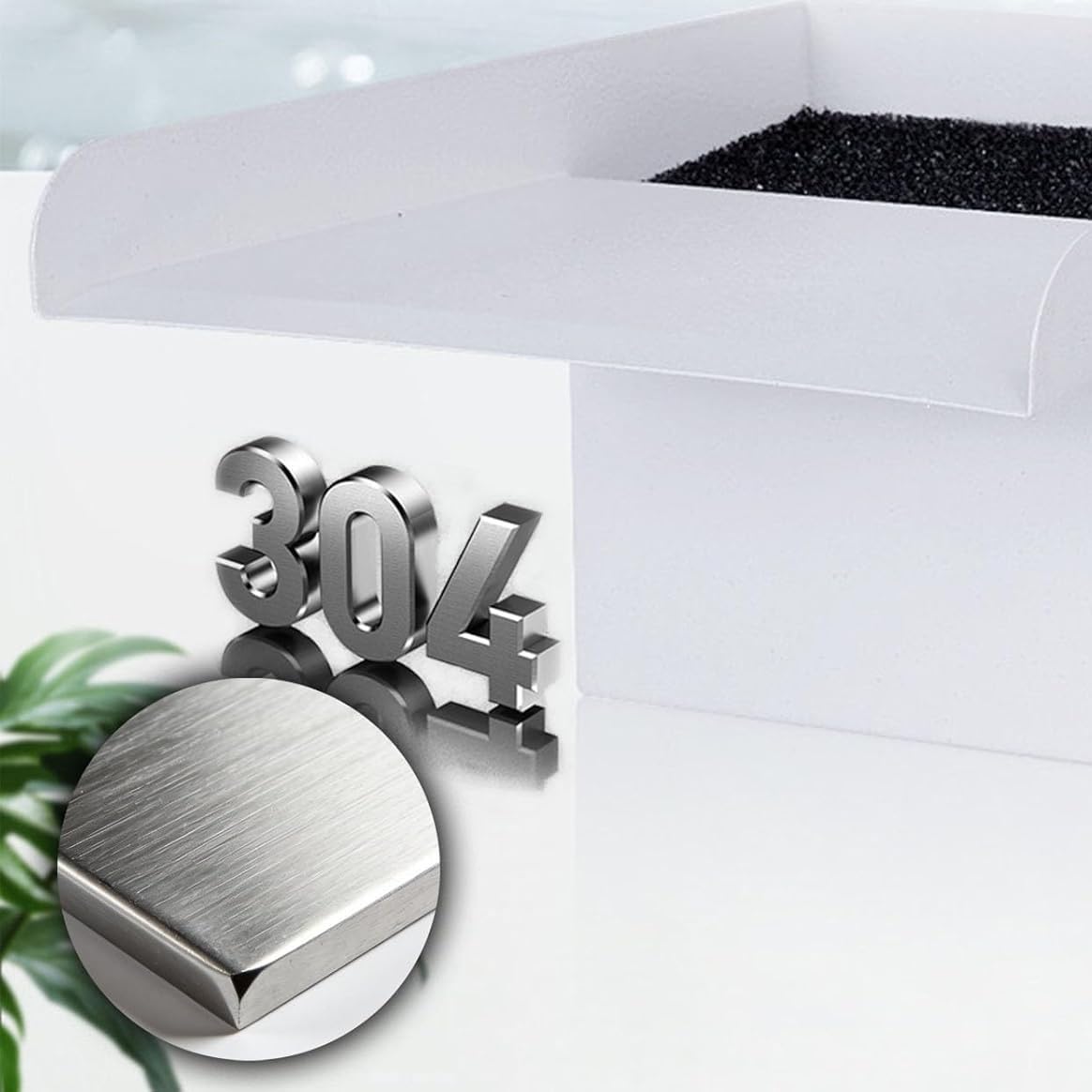 Kit di scarico a cascata in acciaio inox per giardini acquatici e stagni
