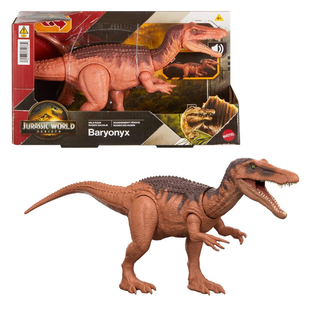 MattelJurassic World: The Rebirth Wild Roar Baryonyx Dinosaur Toy with Controllable Bite Attack in Multiple Directions and Roar Sound, Digital Play Options, JGC79