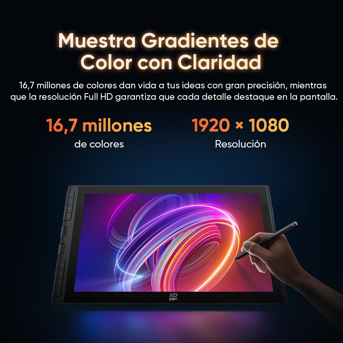 XPPen Artist 16 3rd Tableta Gráfica con Pantalla 16K Niveles con X4 Chip Inteligente, Tableta Dibujo Digital Profesional 99% sRGB Compatible con Windows, Android, Mac, ChromeOS, Linux