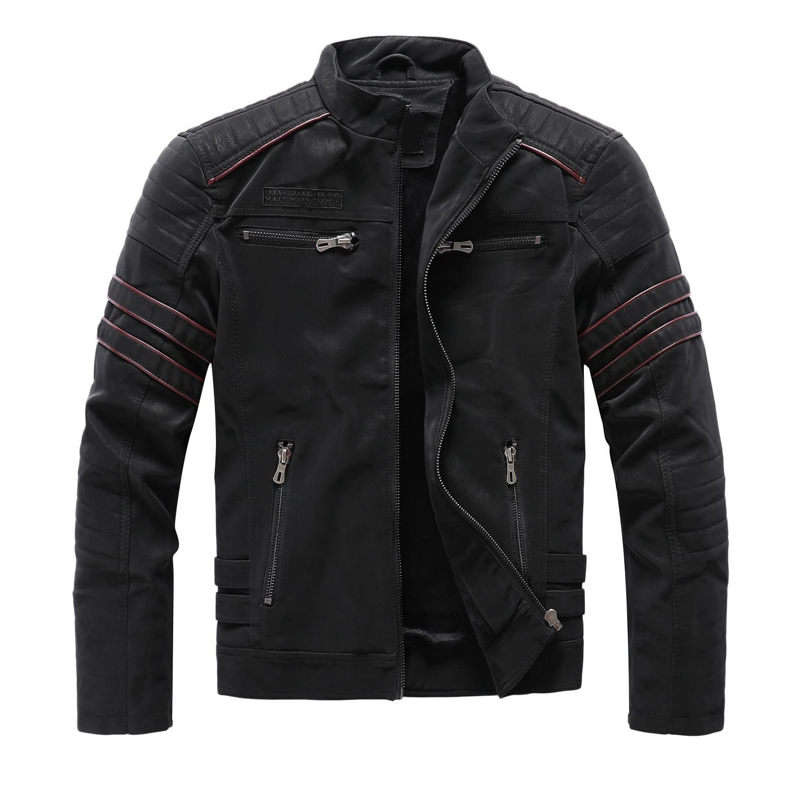 SRZYMJ Lederjacke Herren Lederjacke Herren Echtleder Vintage Steppweste Herren Leicht 5Xl Hardshelljacke Übergrößen Herren Skijacke Pink Hoodie