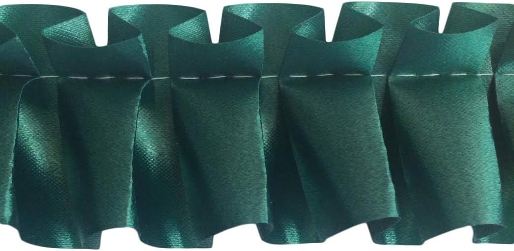 Easy Pleat Ribbon 10 Metre Length Pre Pleated for Funeral Tributes & Oasis Shapes (Jade Green)