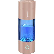 Hydrogen Water Bottle Generator - 400ml Rechargeable Hydrogen Water Ionizer Machine, Portable Hydrogen Rich Water Cup Maker,Glass Hydrogen Water Bottle Good for Travel, Sports, Gift gold