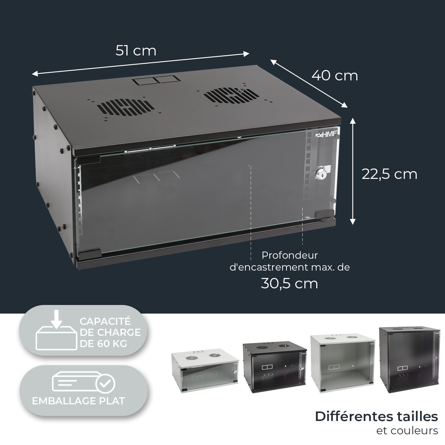 HMF 63406-02 - Network Cabinet, 10 Server Cabinet - 6 U