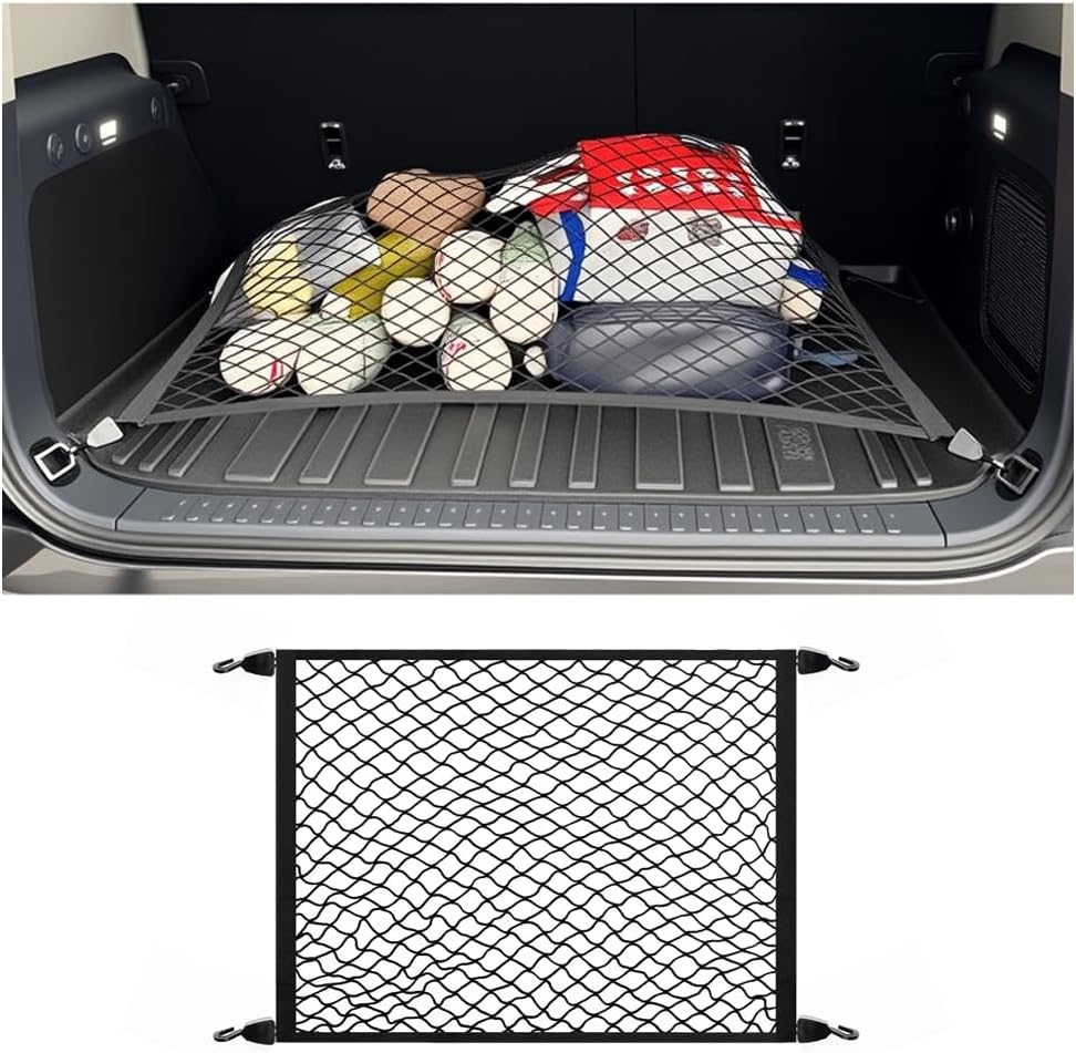 Cargo Net for SUV,Upgraded Highly Elastic Truck Cargo Net with Trunk Net Hooks - Stretch to 62.99"X47.24",Premium Truck Bed Netting for Cargo for Car Organizer and Storage