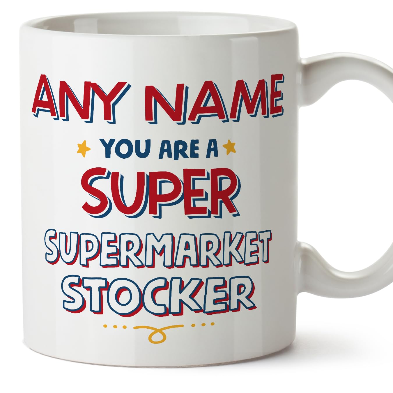 MUGFFINS Personalised Mug for Supermarket Stocker - in English - You are Super - Funny Custom Gift for Colleagues - Ceramic 11oz Mug โ image 1