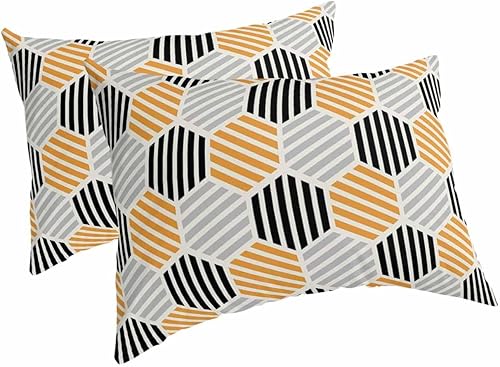 Miniatura 8 de Funda de almohada corporal con diseño geométrico abstracto, fundas de almohada suaves decorativas para sofá largo lumbar con cierre de sobre,