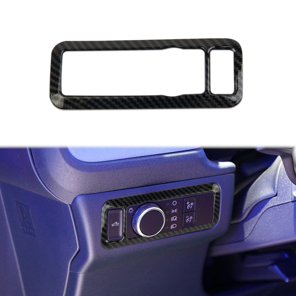 Side Console Headlight Switch Panel Cover Trim Accessories for Ford Maverick/Mustang/Mustang Mach-E/Bronco Sport/Escape(Carbon Fiber Style)