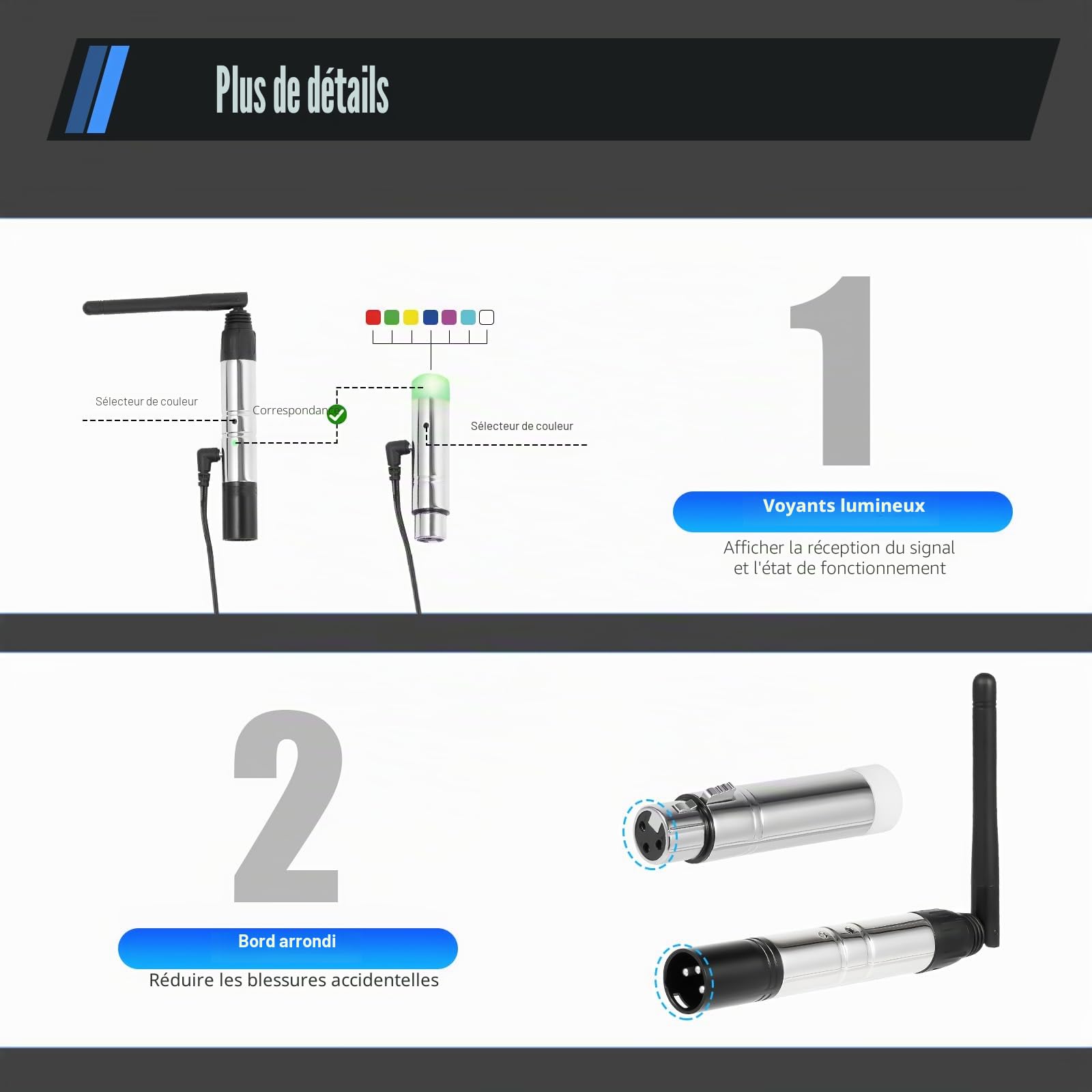 DMX512 Transmetteur avec 7 récepteurs, contrôleur DMX sans fil 2,4 G ISM, éclairage LED, contrôleur de lumière DMX sans fil, effets de lumière de signal, contrôle sans fil pour DJ LED sur scène, bar,