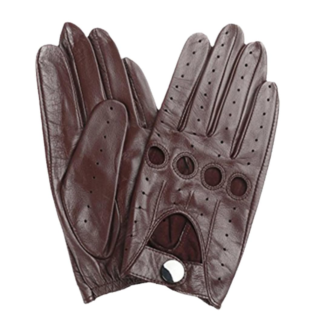 Wvapzxx Guantes De Cuero Auténtico Para Mujer Guantes De Conducción De Piel De Cabra Dedo Completo Manopla Antideslizante