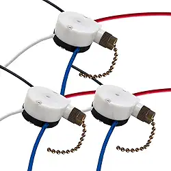 Interruptor Para Ventilador De Teto Zing Ear Ze-208S E89885, 3 Velocidades, 4 Fios, Controle Por Corrente Ventiladores, Luminárias Parede, Armário, Bronze, Peças