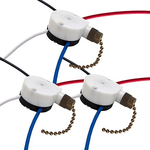 Zing Ear ZE-208S E89885 - Interruptor de ventilador de 3 velocidades de 4 cables, interruptor de ventilador de techo, interruptor de control de