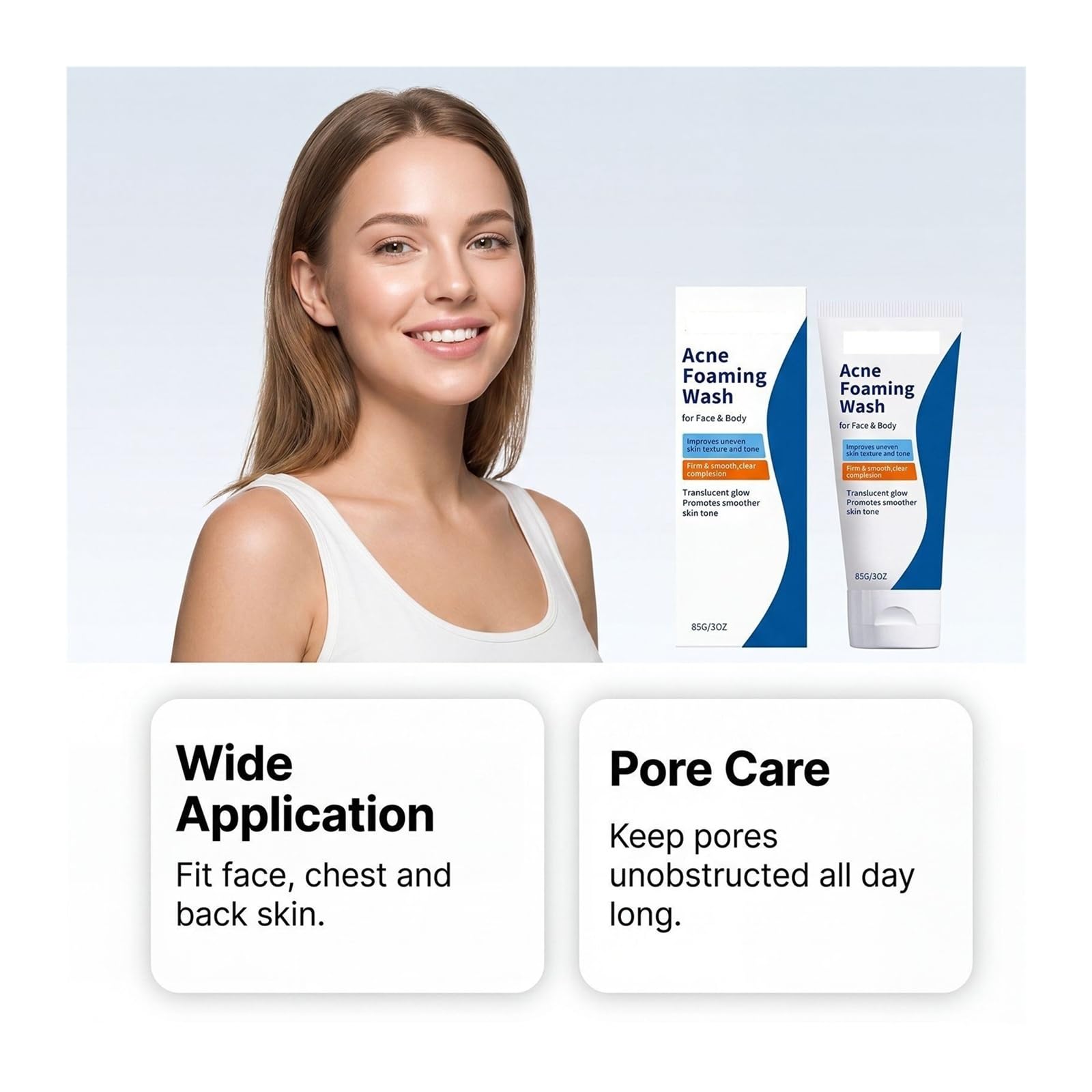 Detergente schiumogeno for pelle a tendenza acneica, 85 g | Pulisce i pori, controlla l'olio e lascia la pelle fresca e pulita(3pcs)