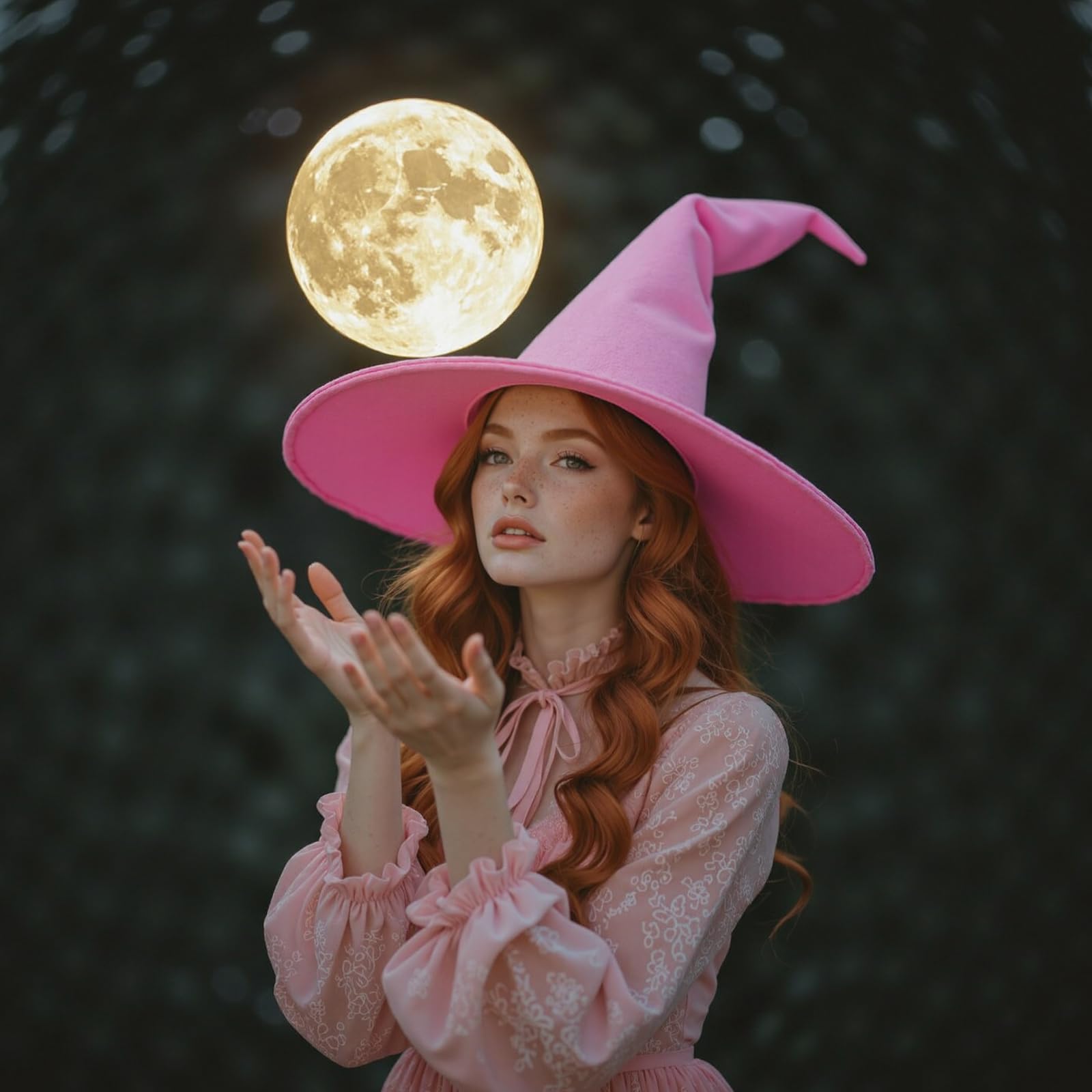 Witch Hat, 18IN Wizard Hat Cosplay Accessories for Halloween Costume Party Christmas Masquerade Carnivals: Pink