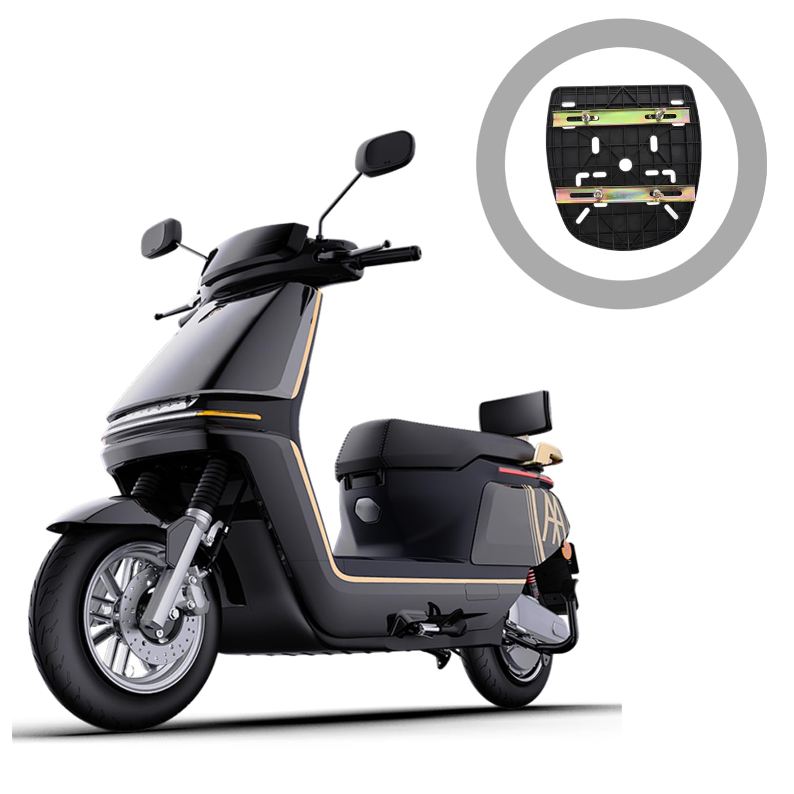 Placa Base Tornillos Fijos para para Caja Trasera de Motocicleta Diseño Reforzado y Tiras Antideslizantes Soporte Resistente y Seguro