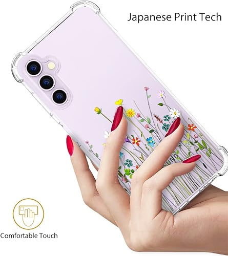Miniatura 4 de Funda compatible con Samsung Galaxy S23 Plus, bonita funda transparente para mujeres y niñas, S23+ diseño transparente de diseñador (ramo de flores