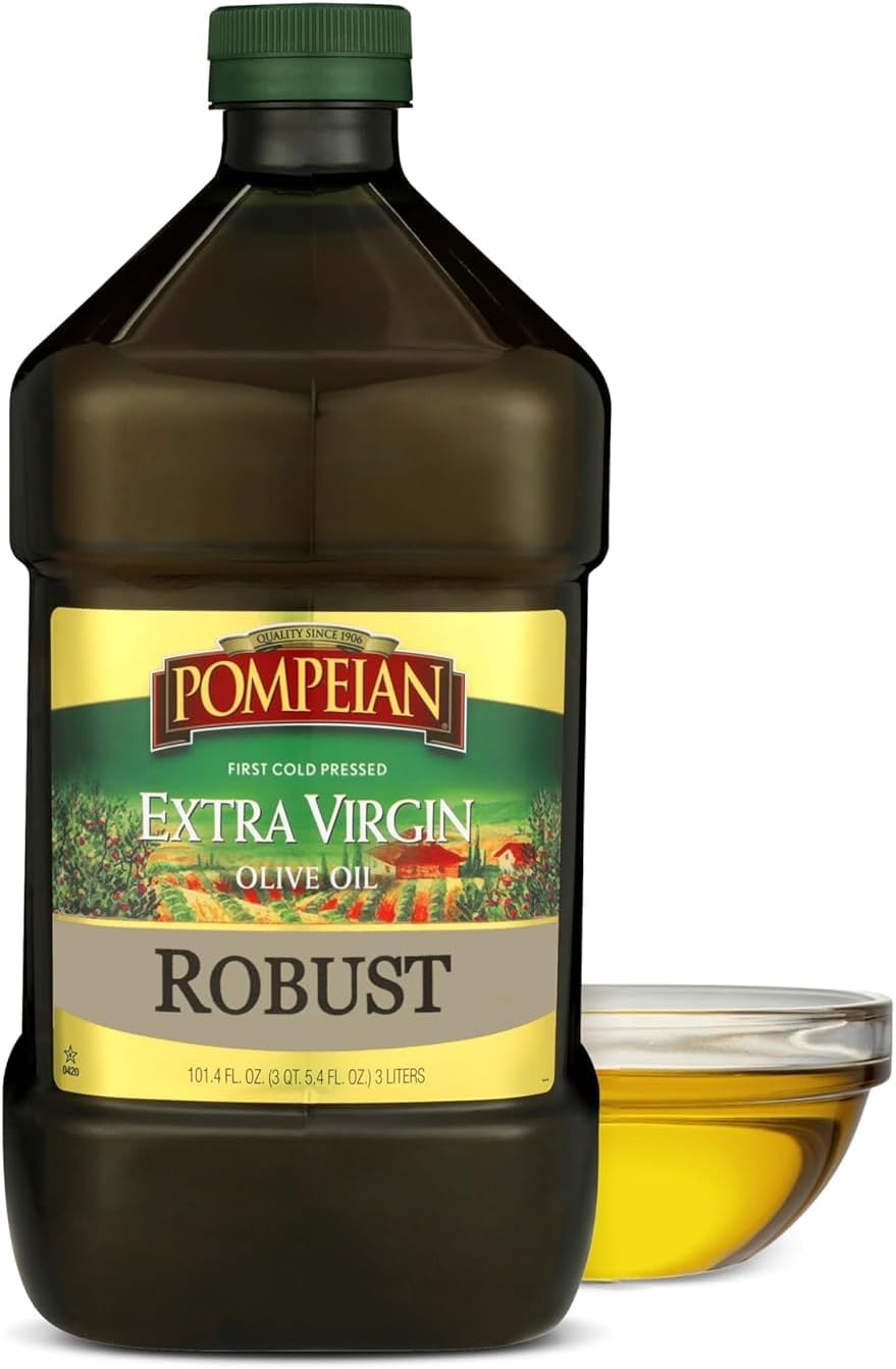 Robust Extra Virgin Olive Oil - 101 fl oz - 3 L - First Cold Pressed Olive Oil for Cooking - Bold Taste for Pasta, Marinades, and Salad Dressings